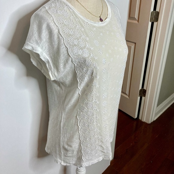 J Crew silk linen eyelet blouse - Picture 3 of 8